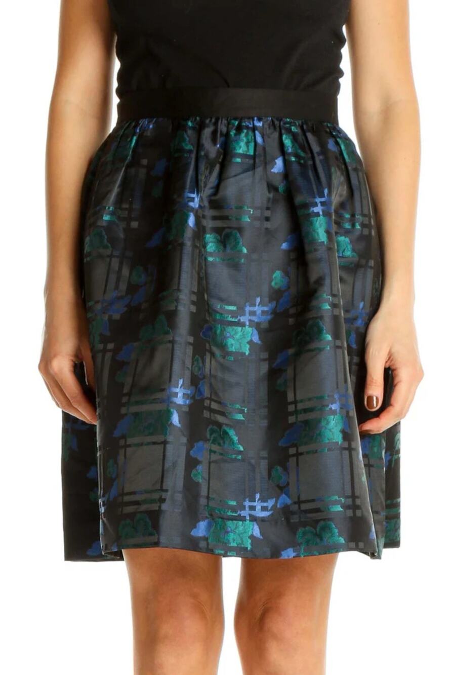 J.CREW A-Line Preppy Holiday Blue Printed Skirt SZ 0
